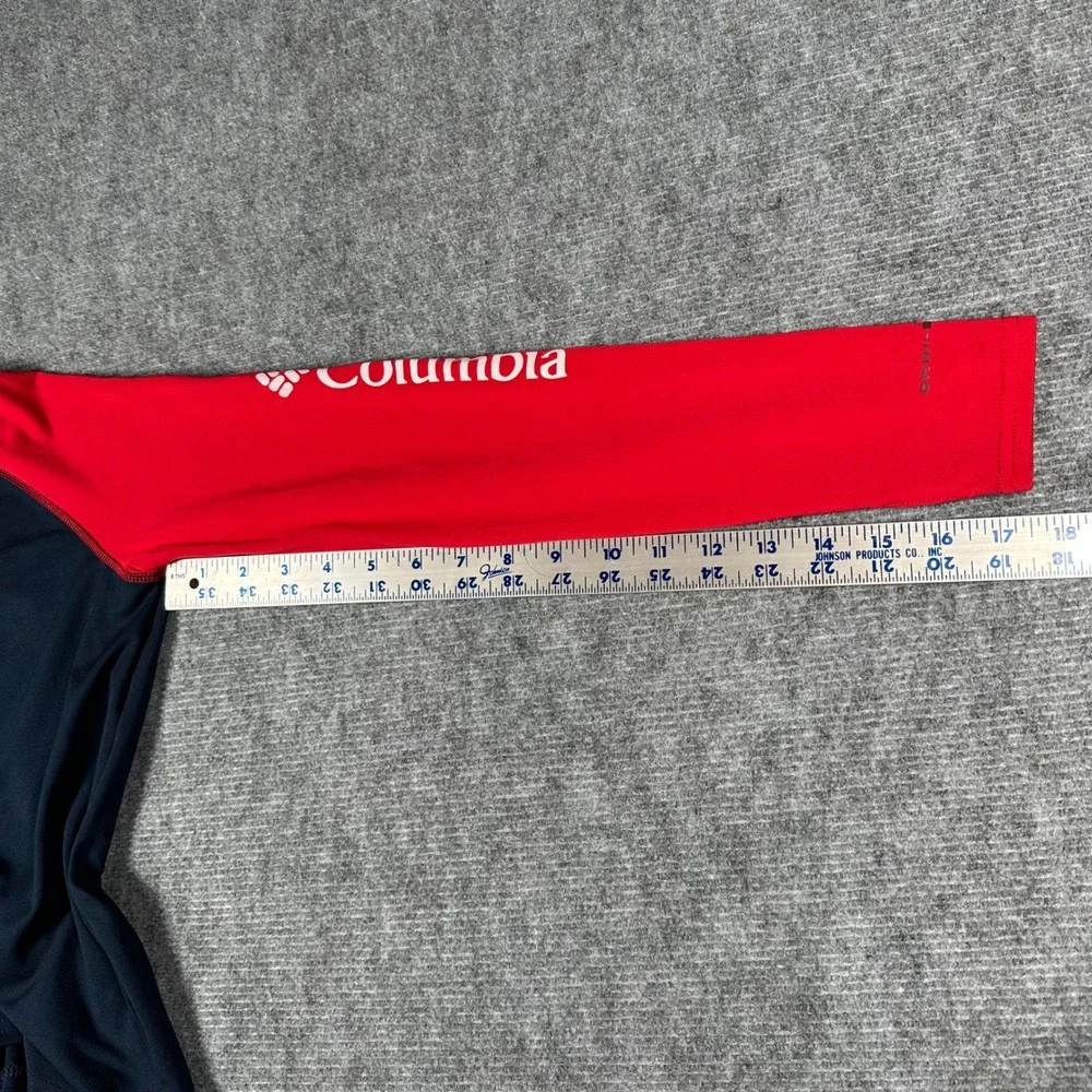 Columbia Kids Navy Red Omni-Shade Long Sleeve Rash Guard Swim Shirt Size S 8